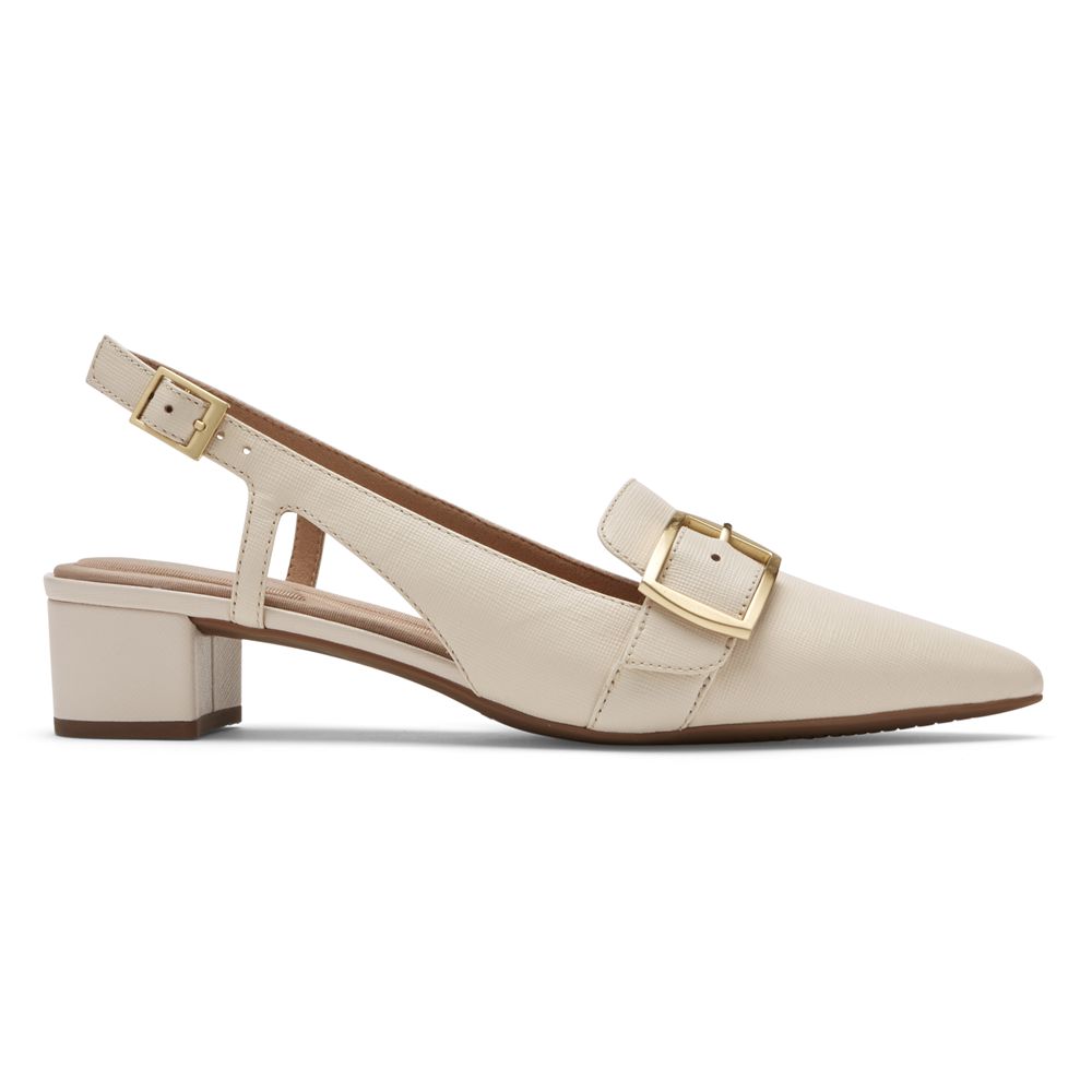 Rockport Canada Total Motion Gracie Buckle Heel - Womens Pumps Beige (LKS649138)